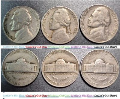 1946 P, D, & S Jefferson Nickel Set, Circulated - Image 1 of 4