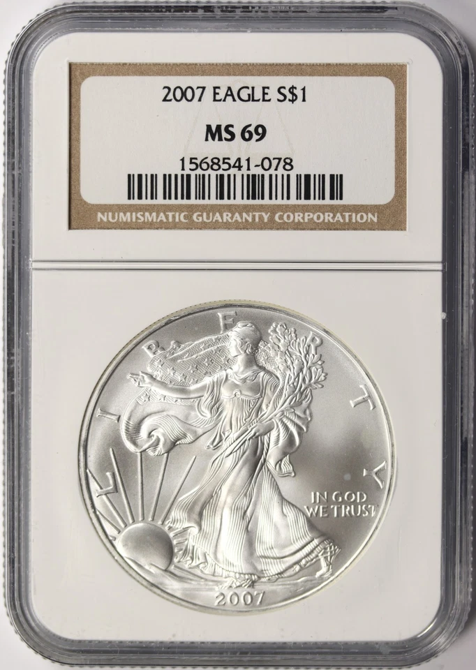 American Silver Eagle 2007 $1 NGC MS69 Foto 1 de 2