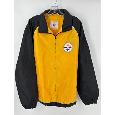 Chaqueta NFL Pittsburgh Steelers Negra Dorada Cremallera Completa Para Hombre Talla Grande Foto 1 de 4