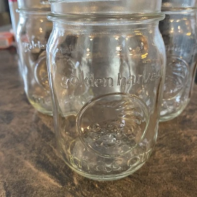 Tarros de albañil transparentes de media pinta Golden Harvest de 10 OZ sin tapa Foto 1 de 4