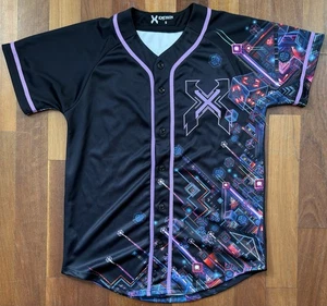 Camiseta de béisbol con botones Excision Nexus Tour talla pequeña EDM Canadá DJ Music - Imagen 1 de 6