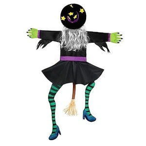 43“ Halloween Decoration Outdoor Witch Decor - Crashed Witch Into Tree Green - Picture 1 of 6