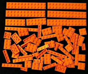 LEGO Orange Plates Bundle Base Flat 60g+ Piece 2x6 2x12 Building Board Block Lot - Picture 1 of 3