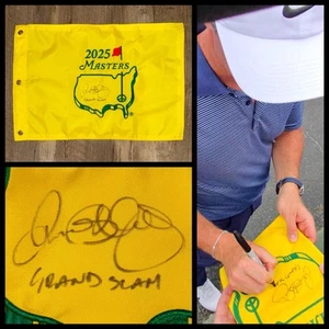 Rory McIlroy Autographed 2025 Masters Flag Augusta “Grand Slam” with Video Proof - Picture 1 of 5