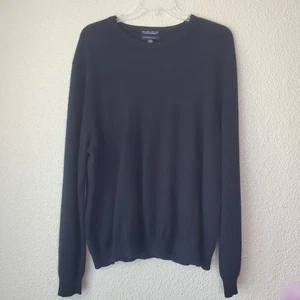 CLUB ROOM maglione uomo manica lunga taglia XL 100% cashmere nero girocollo - Foto 1 di 7