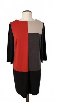 Vestido Jumper Vintage BHS Colorblock Manga Longa Tamanho 16 - Imagem 1 de 4