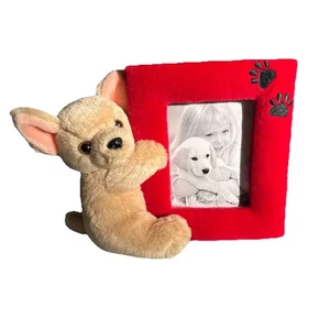 Chihuahua Lovers Stuffed Animal Red Photo Frame   for 3.5” X  5” Photo - Picture 1 of 10
