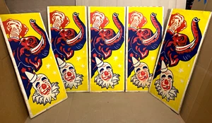 Vintage Circus Poster Print Clown Central Show Printing Mason City IA Lot of 5 - Picture 1 of 14
