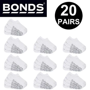 20 Pairs Bonds Lightweight No Show Womens Ankle Cotton Socks White LXPW4N Bulk - Picture 1 of 5
