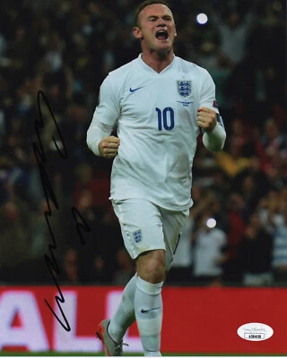 Foto firmada autografiada por Wayne Rooney de Inglaterra 8x10 EPL certificado de autenticidad JSA #6 Foto 1 de 2
