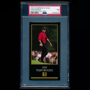 1998 CHAMPIONS OF GOLF TIGER WOODS THE MASTERS COLLECTION PSA NM 7 RC ROOKIE - Picture 1 of 2