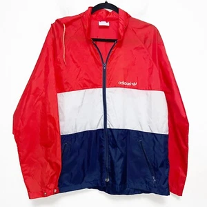 Vintage 80s Adidas Full Zip Windbreaker Jacket Mens Size M - Picture 1 of 8