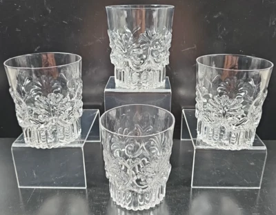 Lote de 4 vasos vintage en relieve Pilgrim Glass Adams transparentes de 8 OZ antiguos Foto 1 de 4