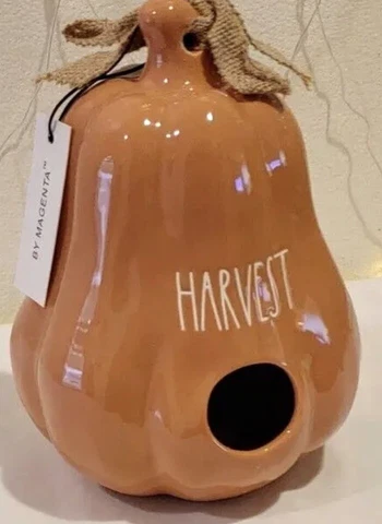Rae Dunn Artisan Collection Harvest Gourd Bird House New 9 inch by 6 inches Cover