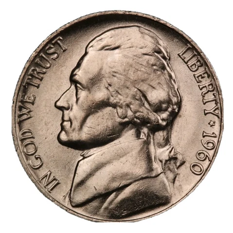 1960-P Jefferson Nickel GEM BU UNC From Original Roll Free Shipping 1960 Cover