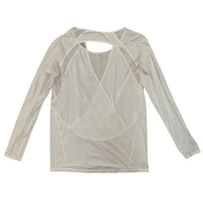 Lululemon Athletica white sheer long sleeve shirt women’s size 4 - Image 1 of 4