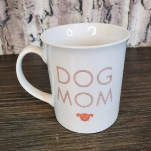 Fringe Studio DOG MOM Coffee Mug 11 oz, Peach - Letters, Dog Face Logo EUC - Picture 1 of 7