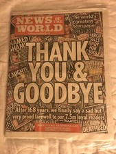News of the World last newspaper final edition No 8674 July 10th 2011