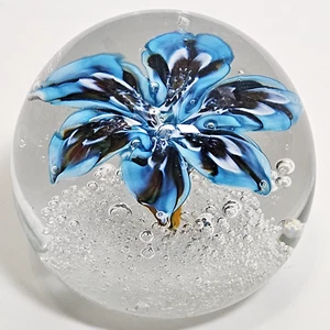 Ferro Lazzarini Italy Murano Glass Millefiori Flower Paperweight - Picture 1 of 7