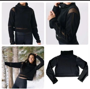 ZYIA ACTIVE Women's Cropped Black Mesh Cowl Neck Sweatshirt Size XXXL - Picture 1 of 9