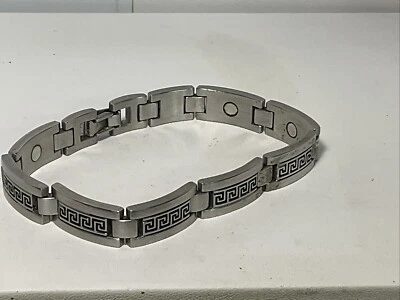 Sabona Womens Executive Magnetic Link Gold Silver Tone Bracelet Size XXL - Image 1 of 4