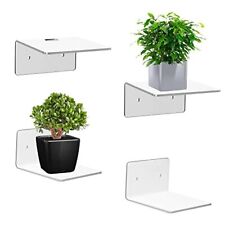 4 Pack Small Acrylic Floating Shelves, 4'' Acrylic Wall Shelves Display Ledge...