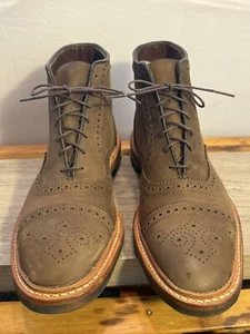 Men's ALLEN EDMONDS Hamilton Brown Nubuck Leather Cap Toe Boots Size 10.5A 5125 - Picture 1 of 19