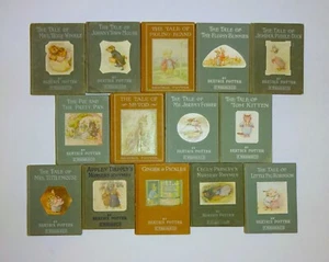 1930s BEATRIX POTTER 14 Book Lot - Tom Kitten, Jeremy Fisher, Nursery Rhymes etc - Picture 1 of 21