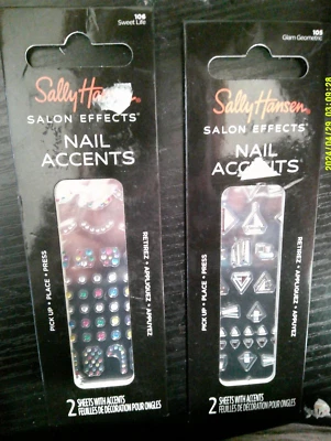 2 NOVOS adesivos de detalhes para unhas Sally Hansen Salon Effects SWEET LIFE GLAM GEOMÉTRICO - Imagem 1 de 4