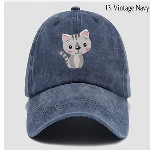 Embroidered Hat Cute Cat Kitty Kitten, Custom Personalization Cap, Trucker Cap - Picture 1 of 7