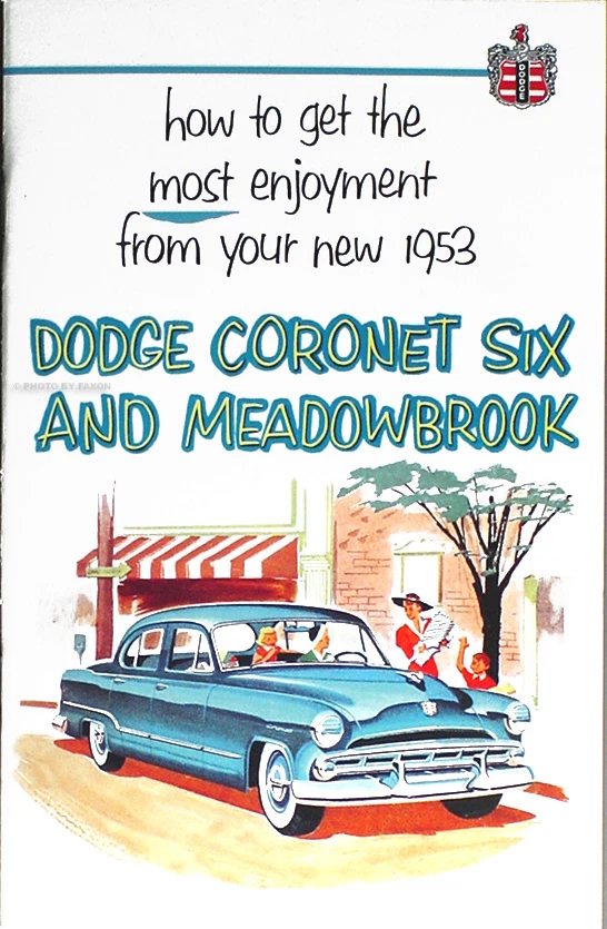 Dodge Car Owners Manual 53 Coronet Meadowbrook 1953 6 cilindros Guía del propietario Foto 1 de 1
