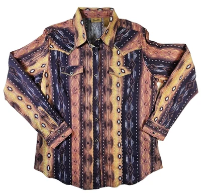 Camisa Wrangler Western vintage para mujer en forma de diamante perla a presión manga larga grande Foto 1 de 4