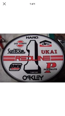 Placa de matrícula BMX ovalada de la vieja escuela por OGK JAPAN -REDLINE BMX RACING Foto 1 de 3