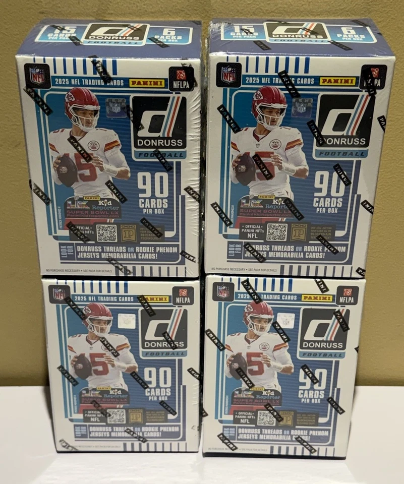 2025 PANINI DONRUSS FOOTBALL NFL FACTORY SEALED BLASTER BOXES - 4 BOX LOT - Image 1 of 3