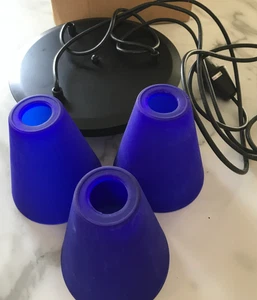 Lámpara colgante de 3 luces Ikea Tretakt - azul cobalto - vintage - Imagen 1 de 14