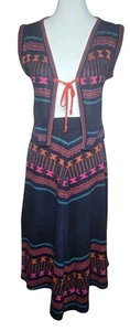 Vtg 70's Hippie Boho Southwest Chic Sweater Vest & Skirt Sz Small - Picture 1 of 10
