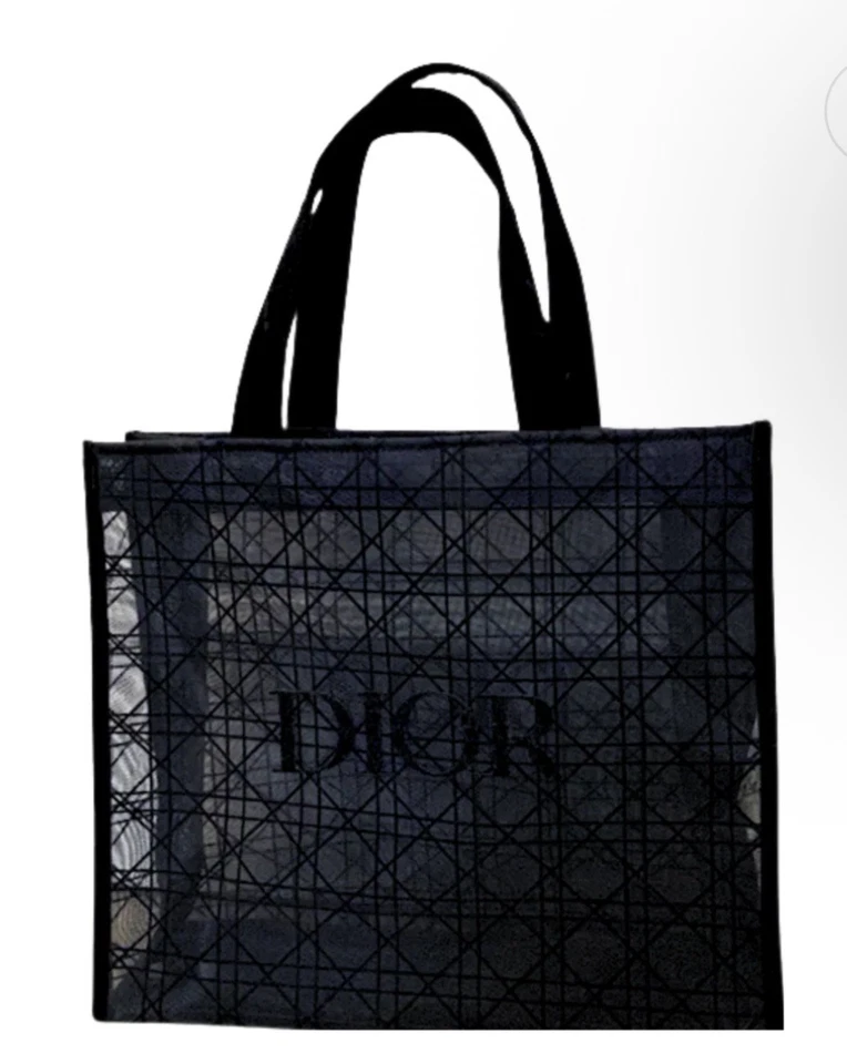 Dior Black Mesh Tote w/ Velvet Handles Logo GWP Authentic NWT - Image 1 of 1