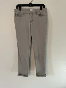 Jessica Simpson gerollte kurze Skinny Jeans Damen Gr. 10/30 grün grau Stretch - Bild 1 von 6
