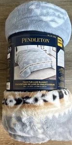 Pendleton Faux Fur Throw Blanket GREY 98 x 92 in QUEEN GRAND NWT NEW - Picture 1 of 10