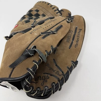 Rawlings Millennium MMS125 12.5in Brown Baseball Softball Glove RHT Hinged Pad - Image 1 of 4