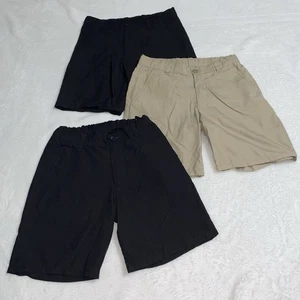 Chaps Boys 2black/1 khaki Uniform Adjustable Waist Shorts Size 7 Reg - Picture 1 of 8