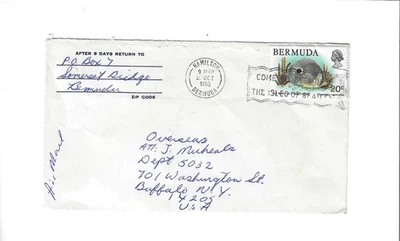 BERMUDA 1980 Cover sent from Hamilton to U.S. - Slogan Cancel - Image 1 of 2