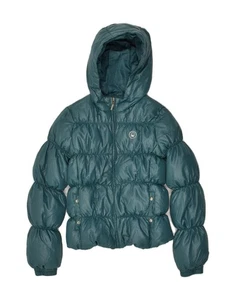 BENETTON Girls Hooded Padded Jacket 15-16 Years Green BA48 - Picture 1 of 4