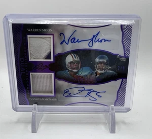 2024 Leaf Warren Moon & Donovan McNabb #IGDA-10 Game Used Dual Auto Patch /6 - Picture 1 of 15