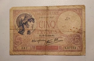 France 5 Francs 1940 Banknote Pick 83 - Picture 1 of 2