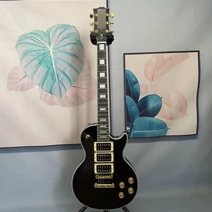 Custom Black Electric Guitar HHH Pickups Solid Mahogany Body Gold Hardware - Bild 1 von 7