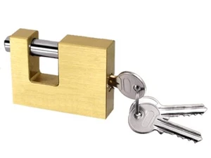 Heavy Duty Brass Shutter Padlock 60MM (Security Rectangular Hardened Shackle) - Picture 1 of 2