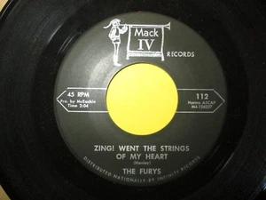 The Furys Never More b/w Zing Went The Strings Of My Heart Mack IV 112 45 - Picture 1 of 2