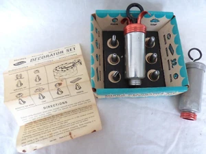 Vintage Mirro Kuchen Keks Dekorateur Kit 6 Spitzen Aluminium Made in USA M-0360 - Bild 1 von 4