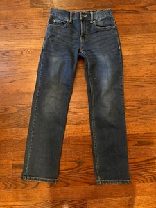 Therabouts Straight Fit Adjust Jeans Teen Boys 12 Slim Blue Denim Dark A3 - Picture 1 of 5